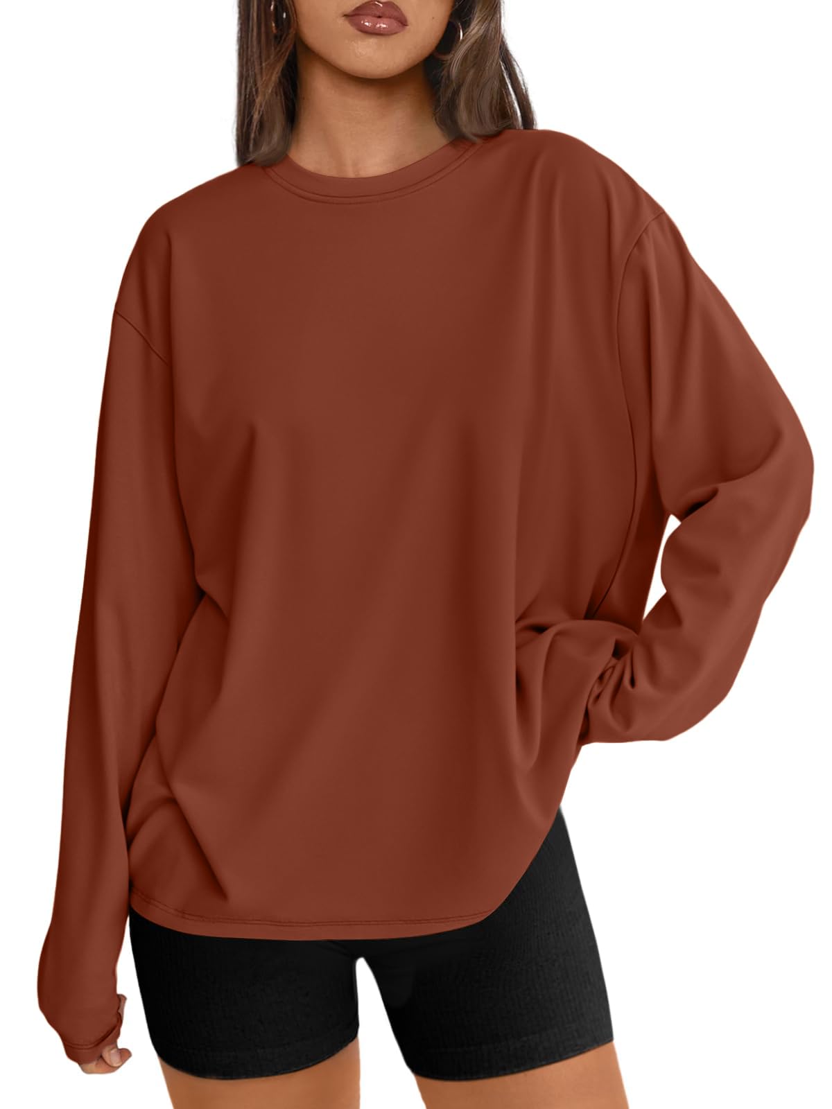 Luvella Womens Oversized Long Sleeve Shirts Fall Tops 2026 Basic Tees