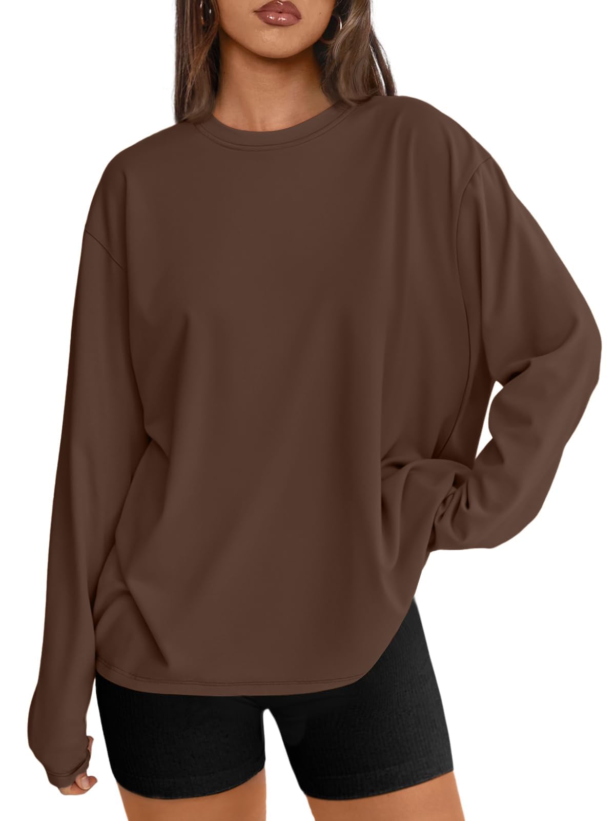 Luvella Womens Oversized Long Sleeve Shirts Fall Tops 2026 Basic Tees