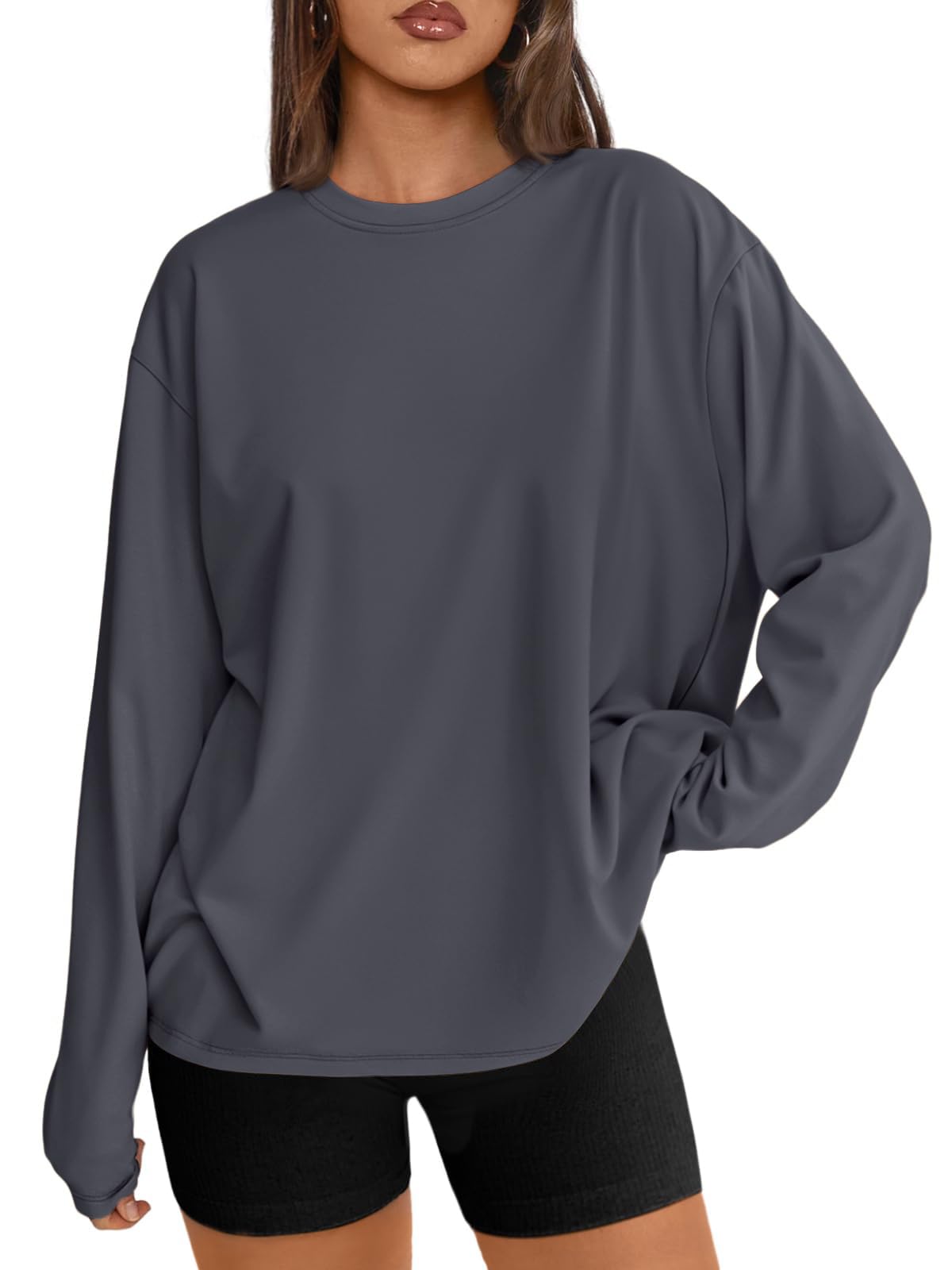 Luvella Womens Oversized Long Sleeve Shirts Fall Tops 2026 Basic Tees
