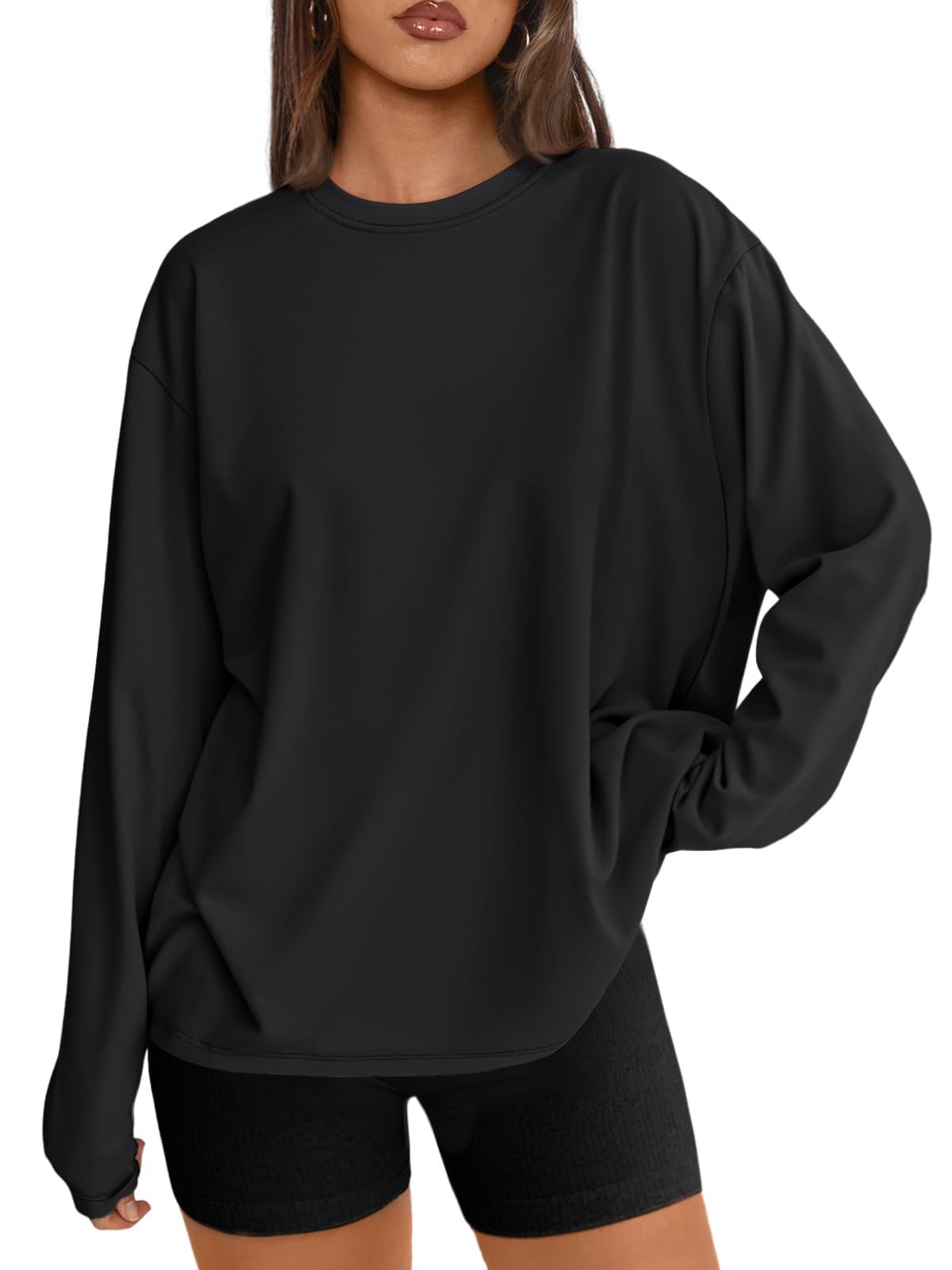 Luvella Womens Oversized Long Sleeve Shirts Fall Tops 2026 Basic Tees
