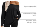 Luvella Womens Off The Shoulder Oversized Tops