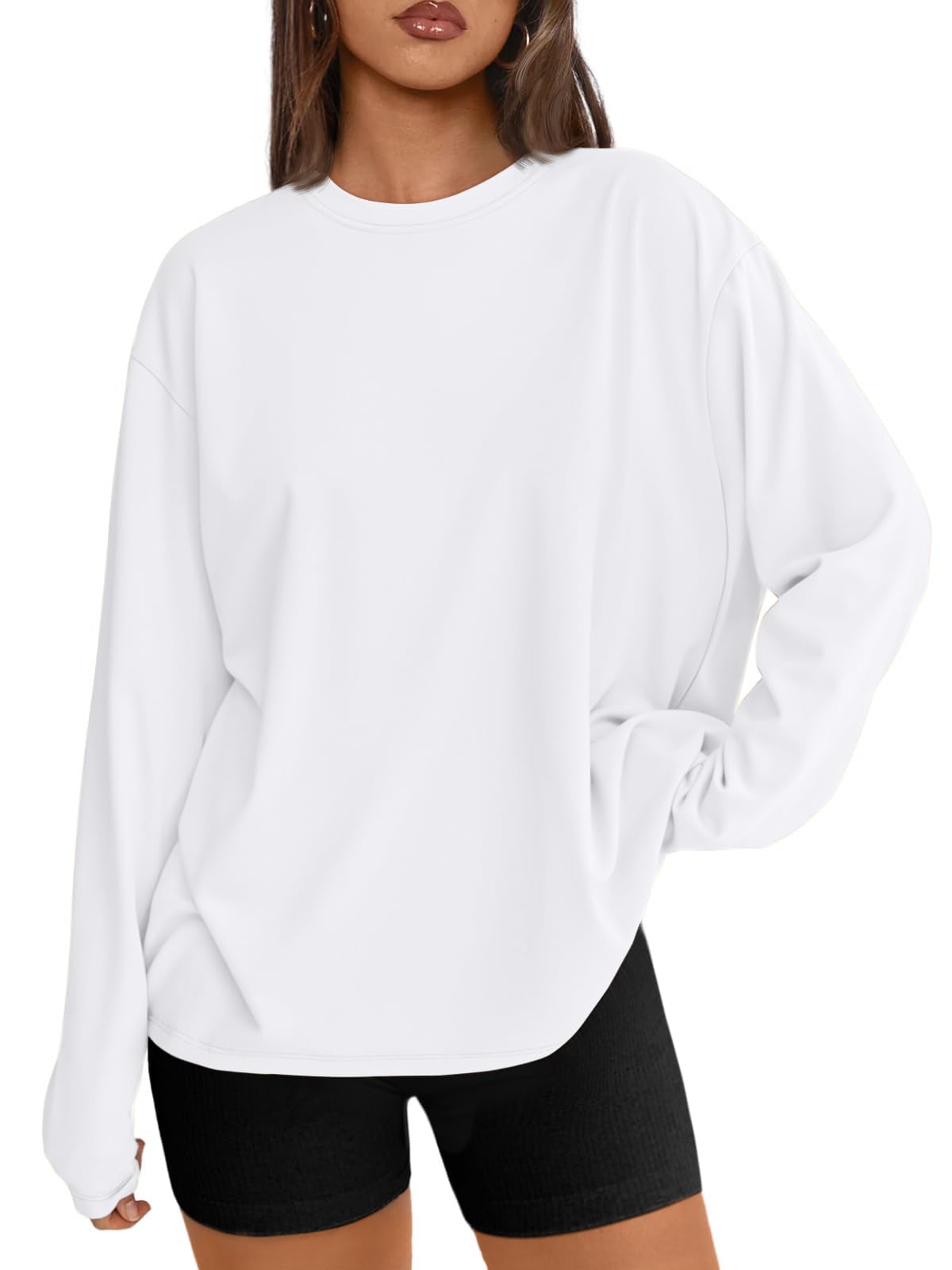 Luvella Womens Oversized Long Sleeve Shirts Fall Tops 2026 Basic Tees