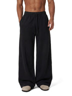 Luvella Mens Baggy Sweatpants Wide Leg Sweat Pants Uncuffed Loose Gym Y2K