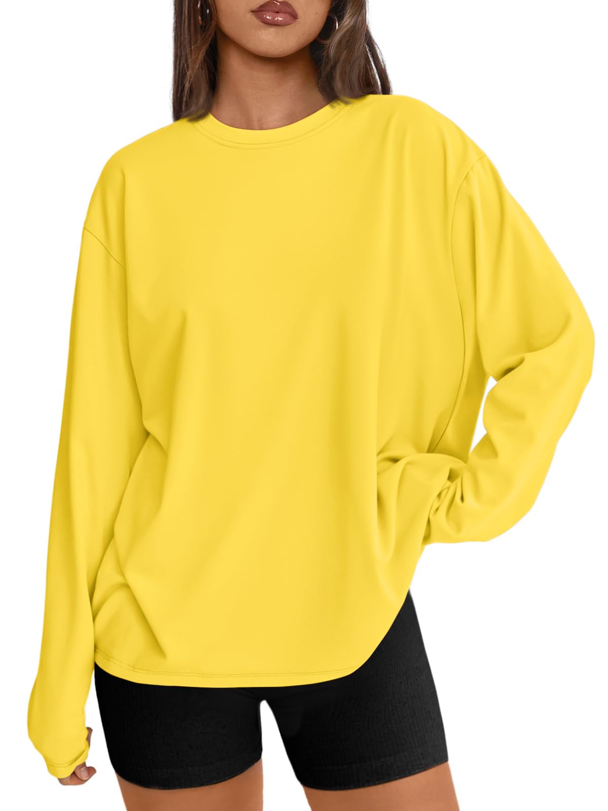 Luvella Womens Oversized Long Sleeve Shirts Fall Tops 2026 Basic Tees