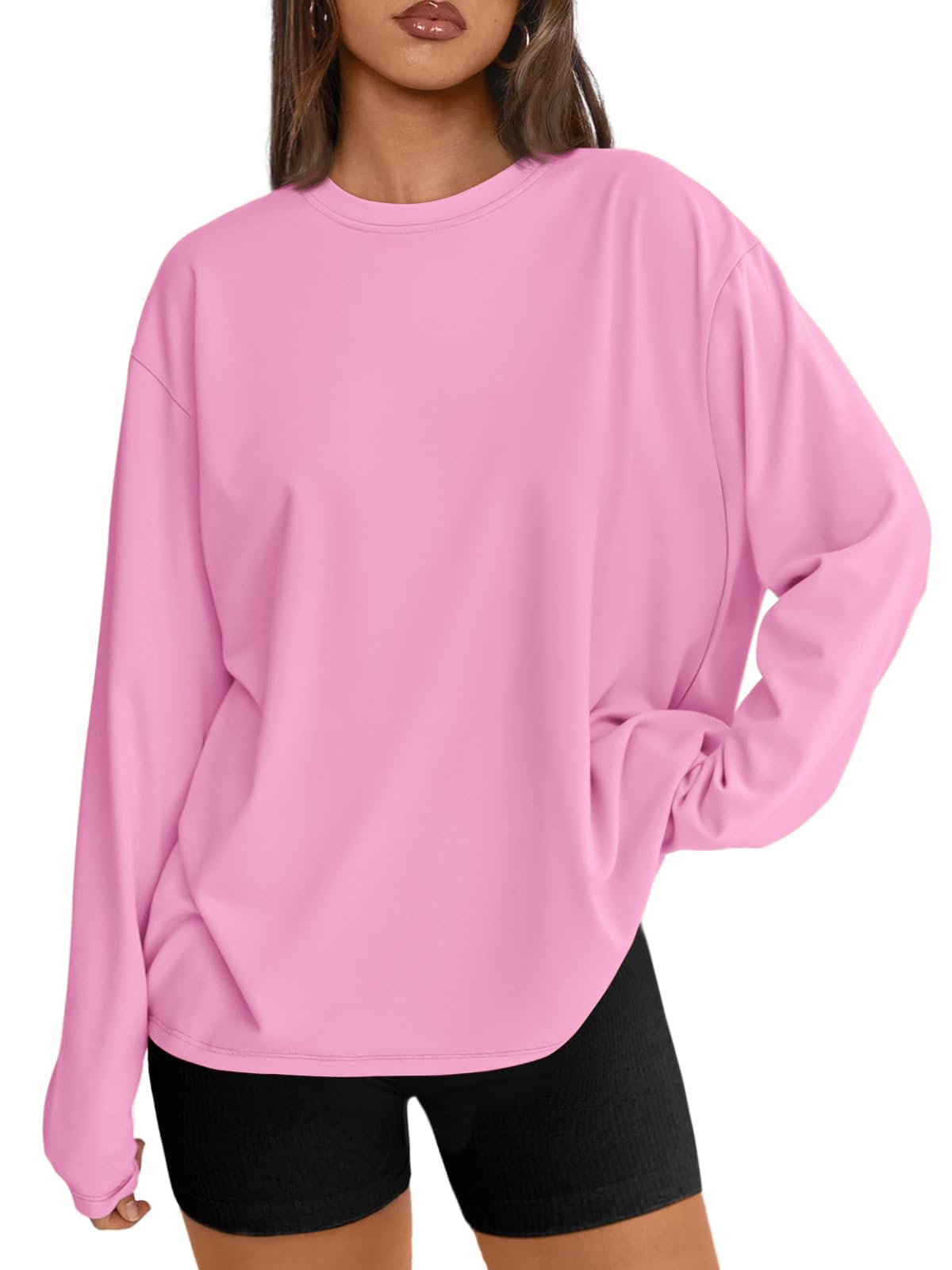 Luvella Womens Oversized Long Sleeve Shirts Fall Tops 2026 Basic Tees
