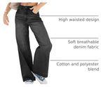 Luvella Women 2026 Wide Leg Jeans High Waist Stretchy Baggy Denim Pants