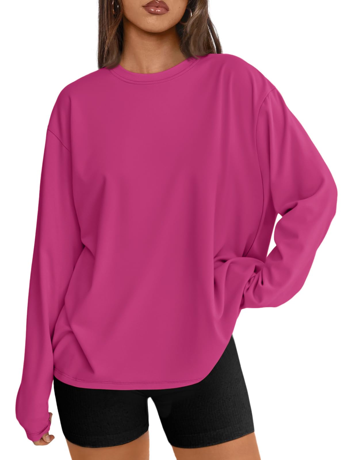 Luvella Womens Oversized Long Sleeve Shirts Fall Tops 2026 Basic Tees