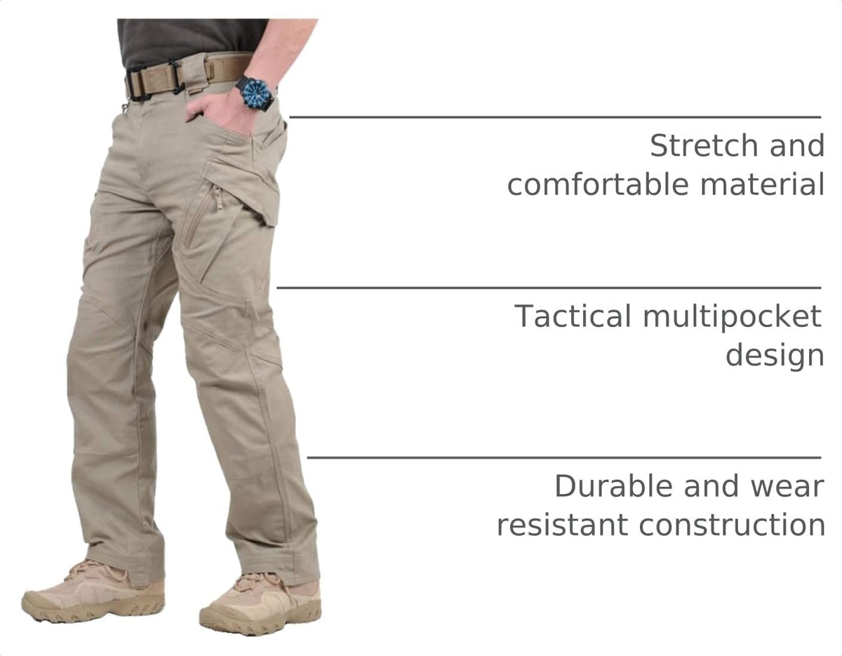 Luvella Men's Hiking Tactical Pants Lightweight Cotton Outdoor Military Combat Cargo Trousers