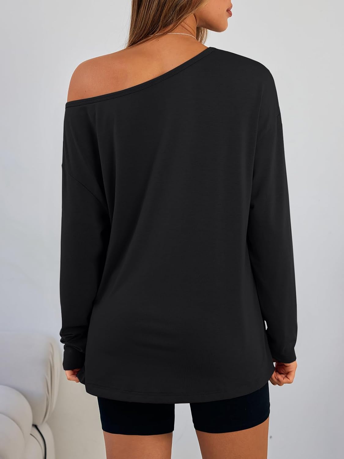 Luvella Womens Off The Shoulder Oversized Tops