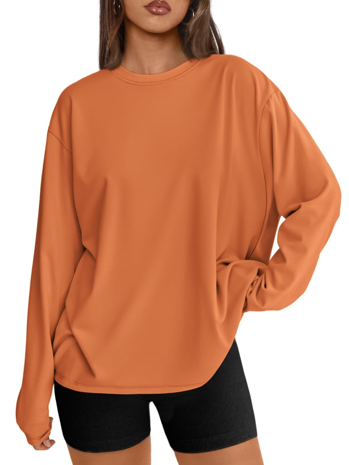 Luvella Womens Oversized Long Sleeve Shirts Fall Tops 2026 Basic Tees