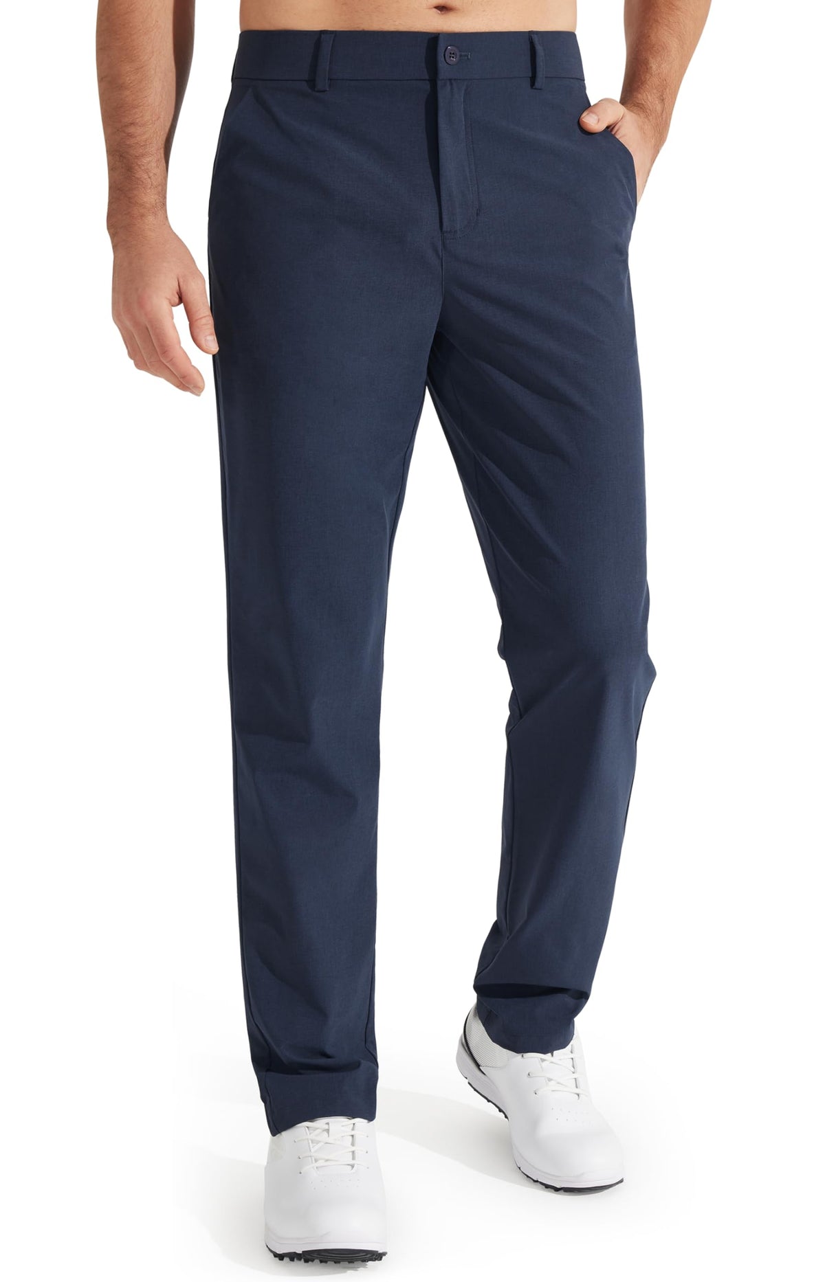 Luvella Mens Golf Pants Stretch Work Dress Pants 30"/32"/34" Quick Dry Lightweight Casual Comfy Trousers with Pockets