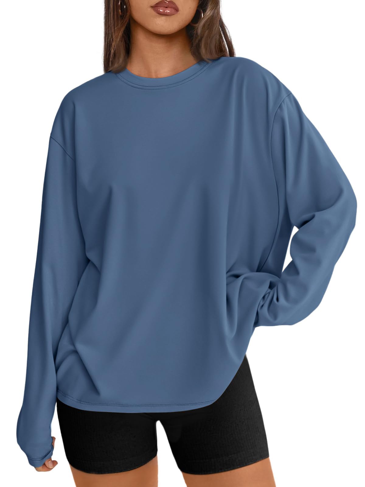 Luvella Womens Oversized Long Sleeve Shirts Fall Tops 2026 Basic Tees