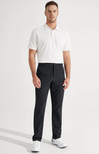 Luvella Mens Golf Pants Stretch Work Dress Pants 30"/32"/34" Quick Dry Lightweight Casual Comfy Trousers with Pockets