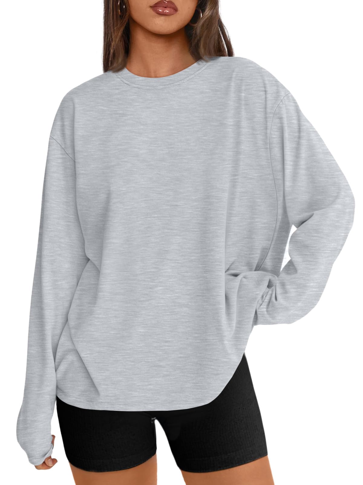 Luvella Womens Oversized Long Sleeve Shirts Fall Tops 2026 Basic Tees