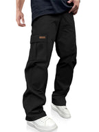 Luvella Mens Casual Cargo Pants Workout Hiking Sweatpants with Multi Pockets