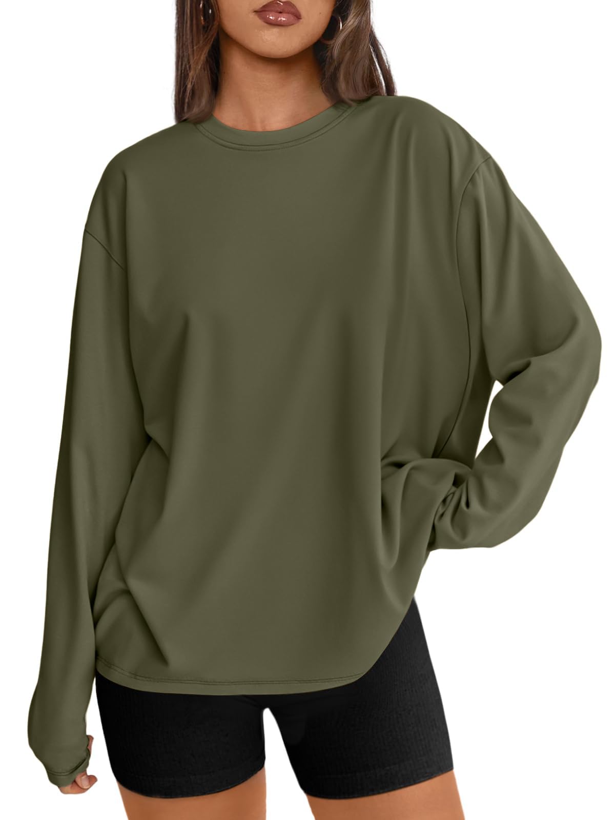 Luvella Womens Oversized Long Sleeve Shirts Fall Tops 2026 Basic Tees