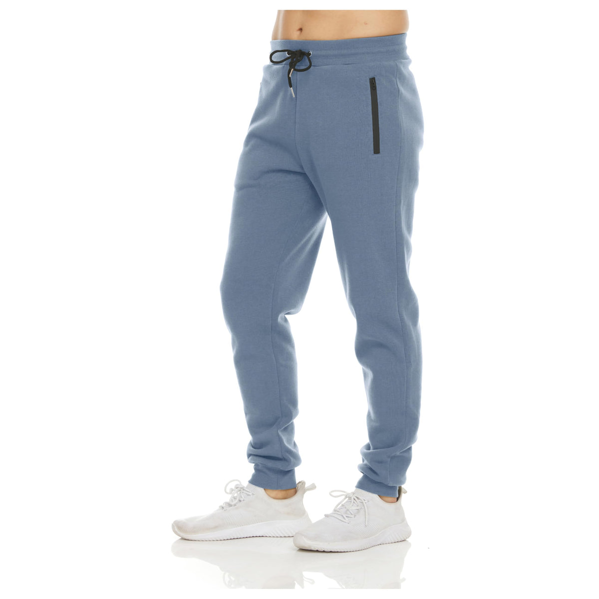 Luvella Sweatpants for Men 3 Pack Fleece Athletic Joggers, Baggy Wide Legs Mens Sweatpants with Zipper Pockets