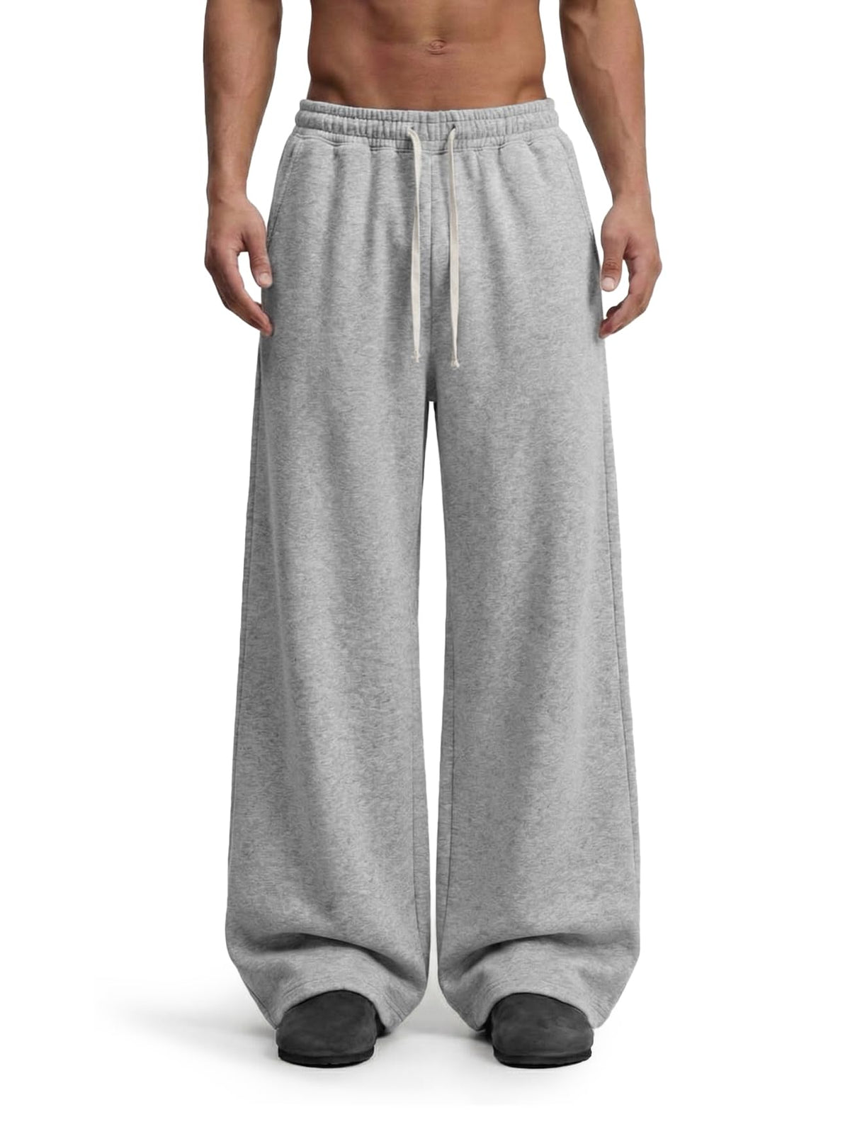 Luvella Mens Baggy Sweatpants Wide Leg Sweat Pants Uncuffed Loose Gym Y2K