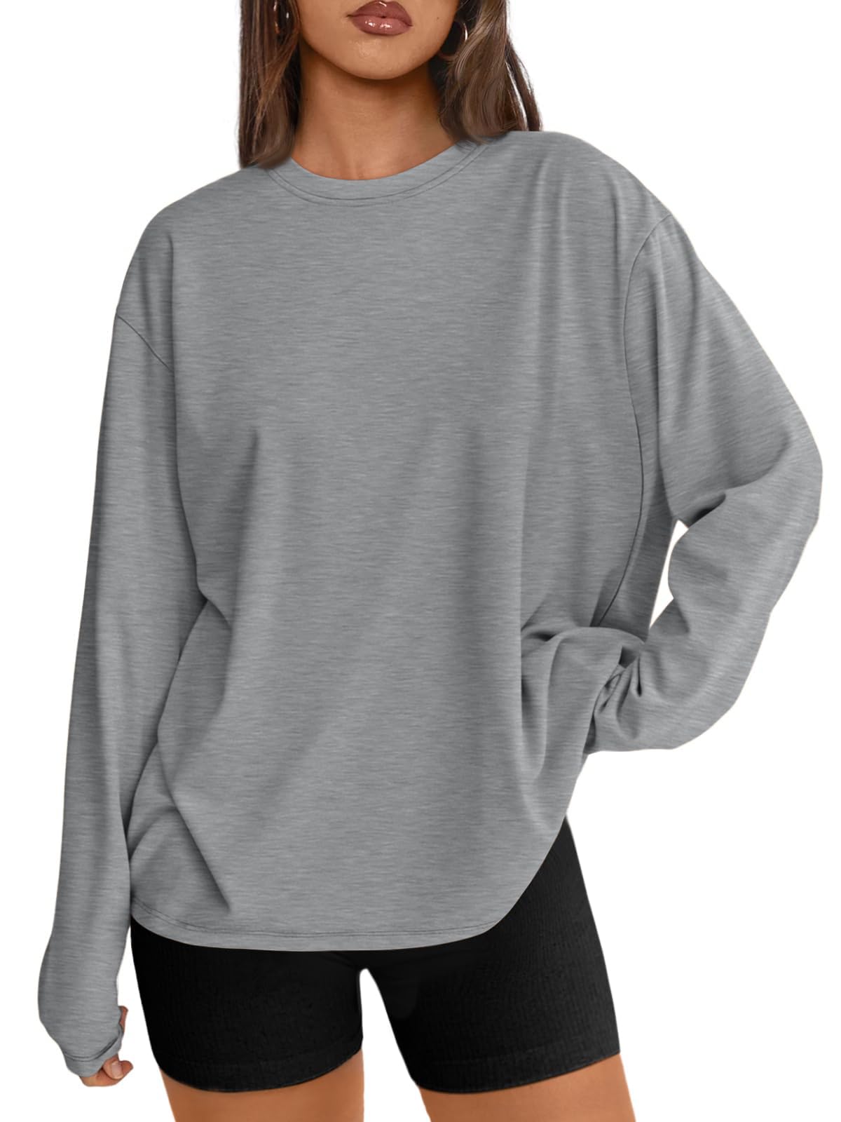 Luvella Womens Oversized Long Sleeve Shirts Fall Tops 2026 Basic Tees
