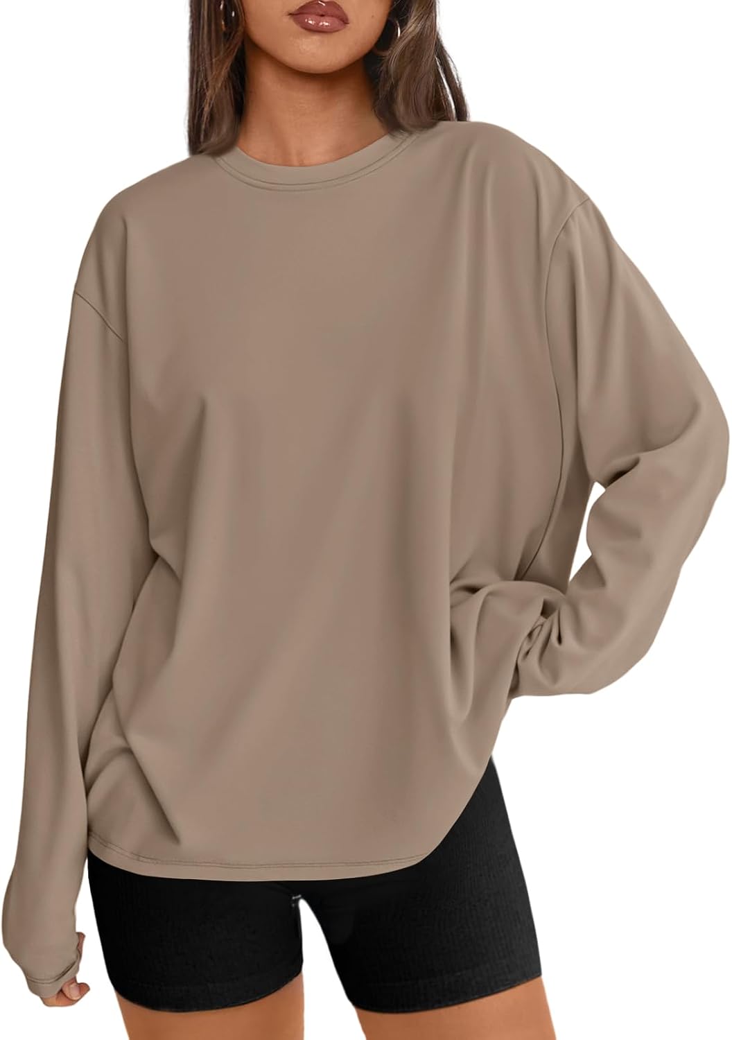Luvella Womens Oversized Long Sleeve Shirts Fall Tops 2026 Basic Tees