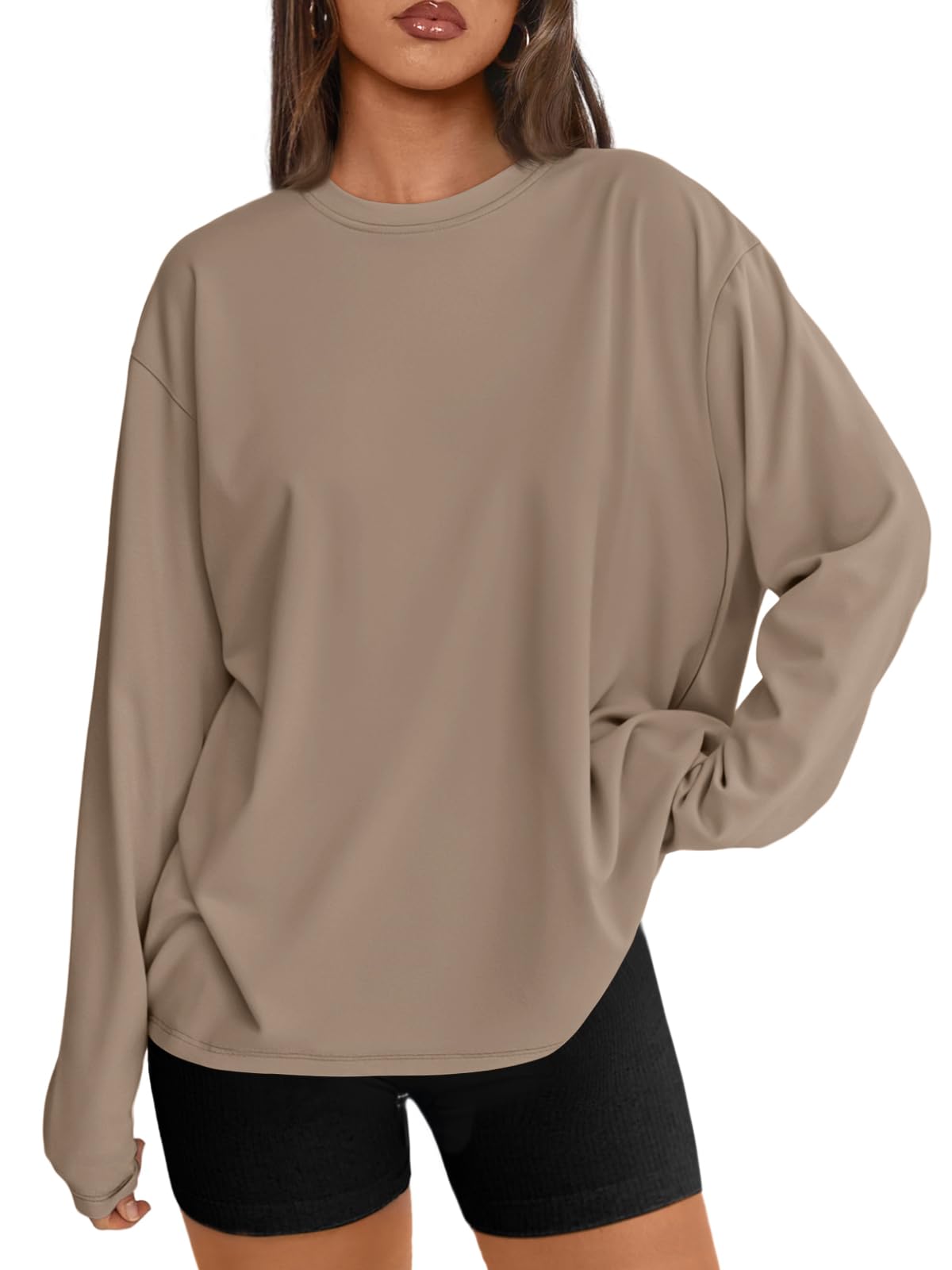 Luvella Womens Oversized Long Sleeve Shirts Fall Tops 2026 Basic Tees