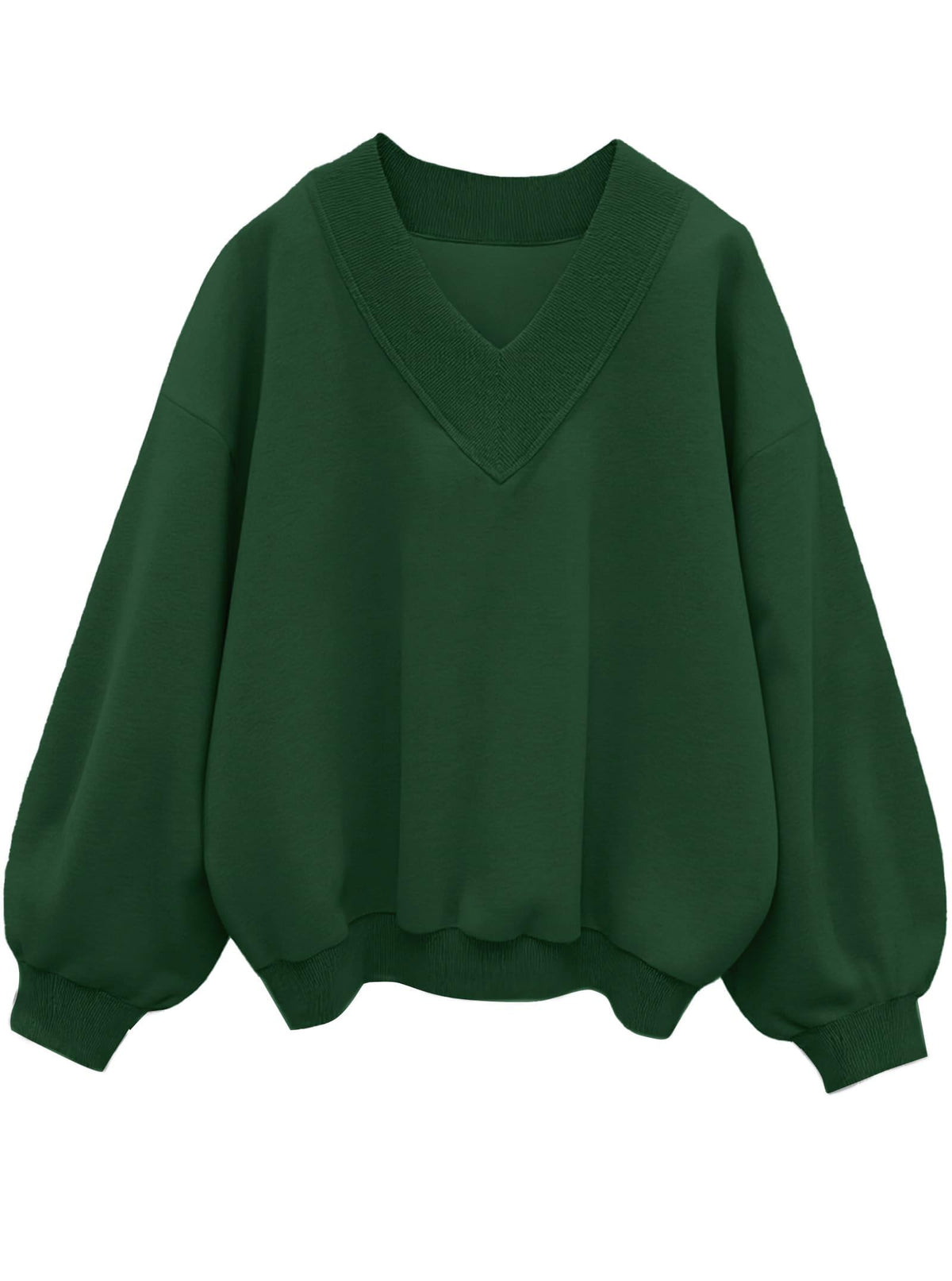 Luvella Womens V Neck Oversized Sweatshirts Long Sleeve Pullover