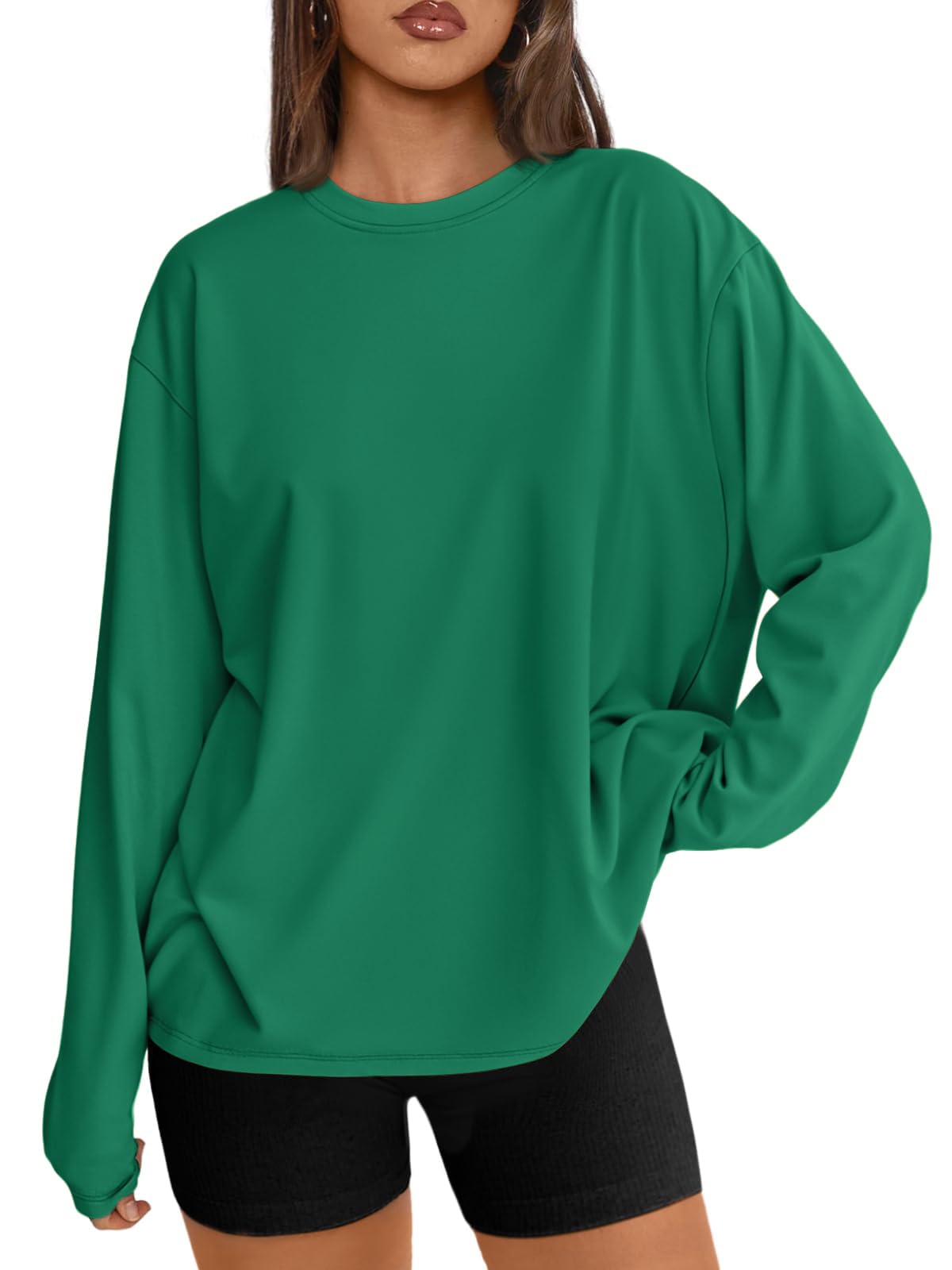 Luvella Womens Oversized Long Sleeve Shirts Fall Tops 2026 Basic Tees