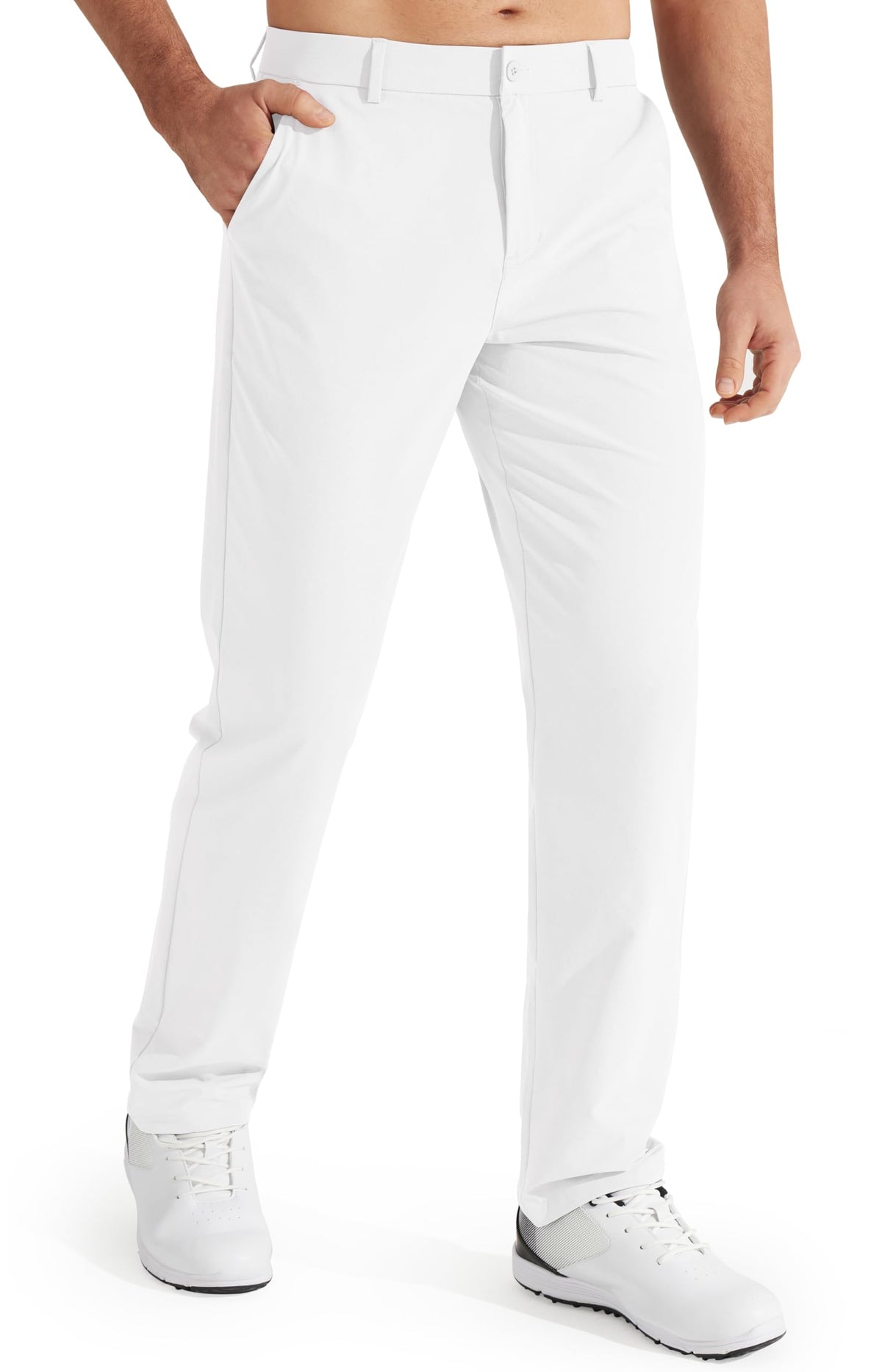Luvella Mens Golf Pants Stretch Work Dress Pants 30"/32"/34" Quick Dry Lightweight Casual Comfy Trousers with Pockets