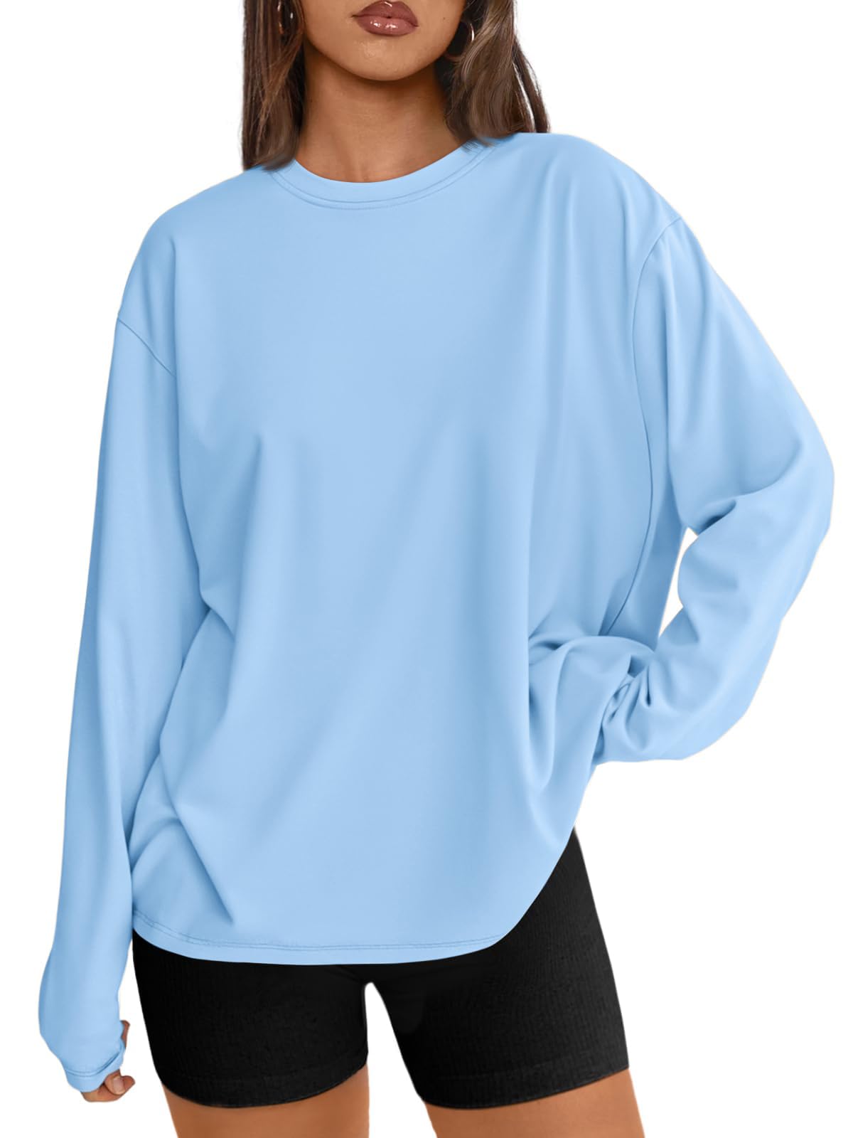 Luvella Womens Oversized Long Sleeve Shirts Fall Tops 2026 Basic Tees