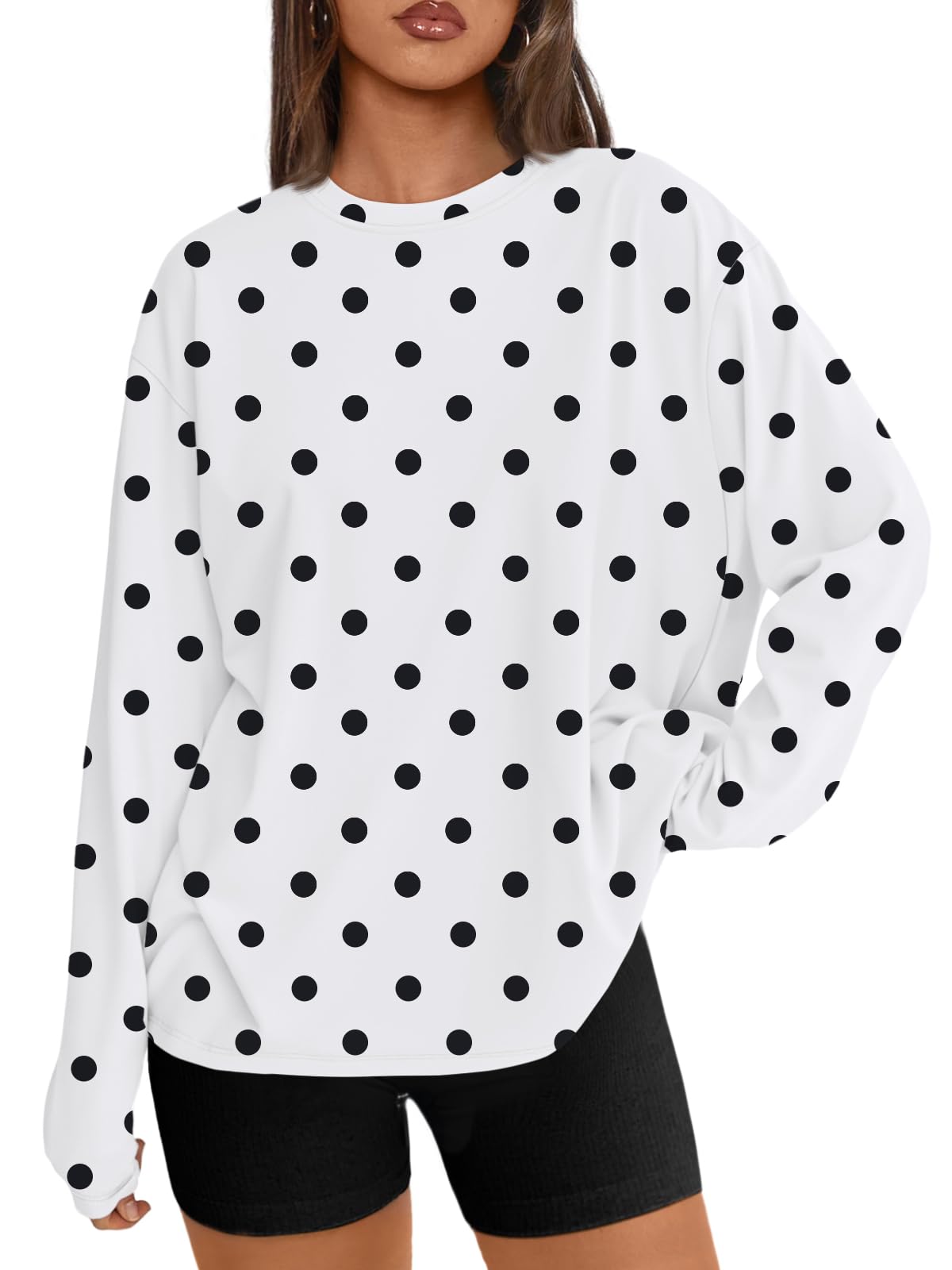 Luvella Womens Oversized Long Sleeve Shirts Fall Tops 2026 Basic Tees