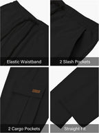 Luvella Mens Casual Cargo Pants Workout Hiking Sweatpants with Multi Pockets