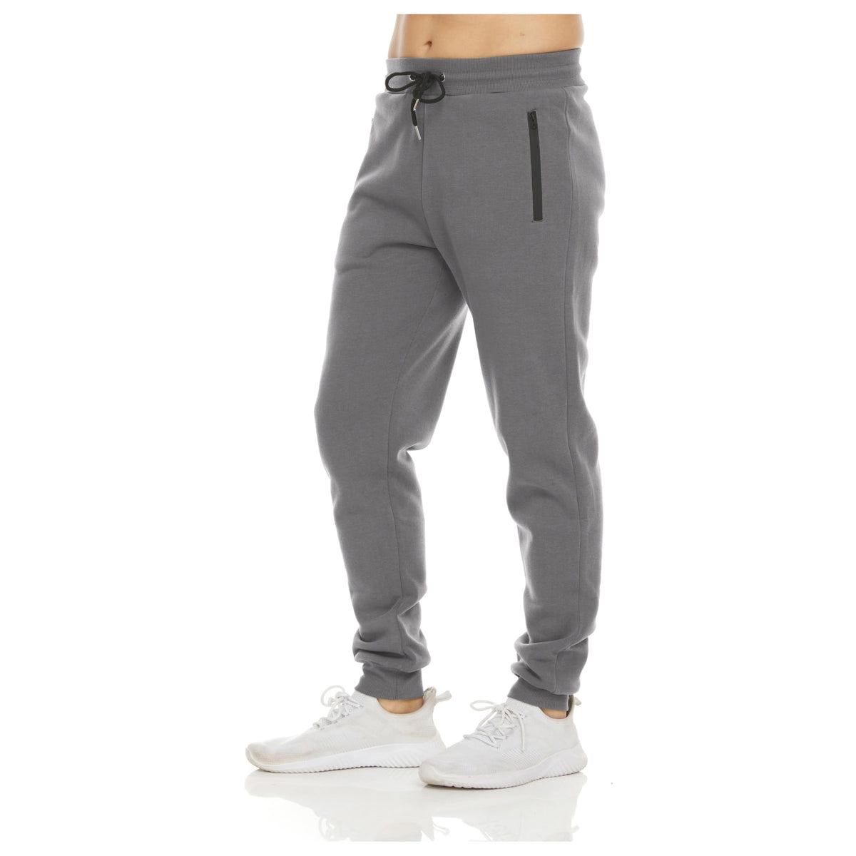 Luvella Sweatpants for Men 3 Pack Fleece Athletic Joggers, Baggy Wide Legs Mens Sweatpants with Zipper Pockets
