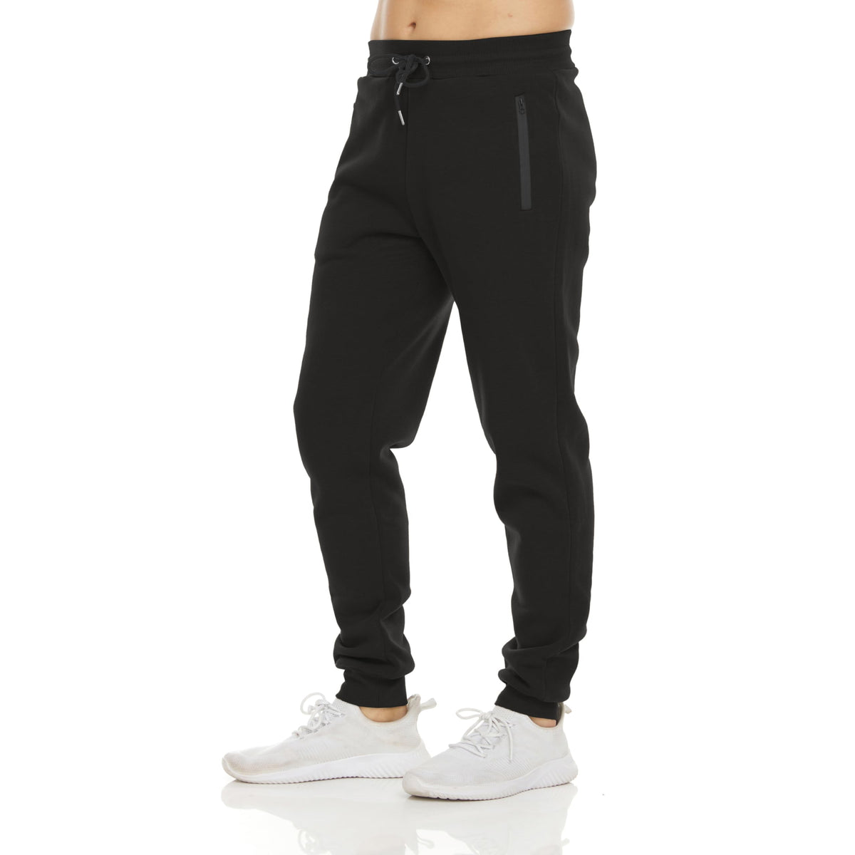Luvella Sweatpants for Men 3 Pack Fleece Athletic Joggers, Baggy Wide Legs Mens Sweatpants with Zipper Pockets