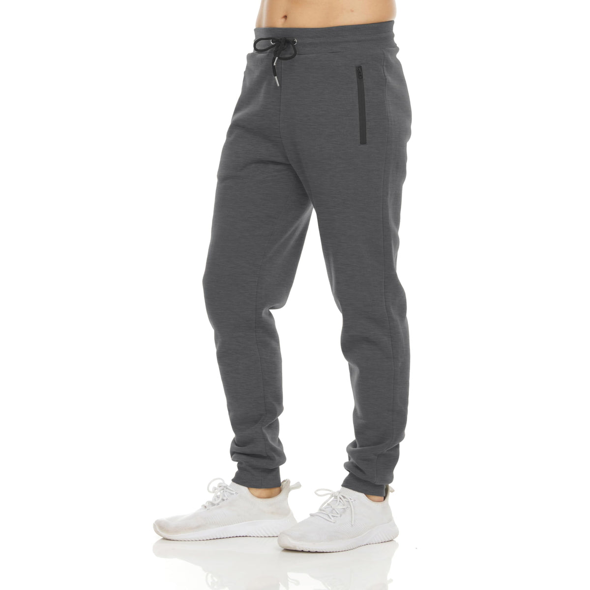 Luvella Sweatpants for Men 3 Pack Fleece Athletic Joggers, Baggy Wide Legs Mens Sweatpants with Zipper Pockets