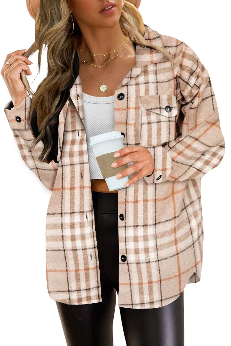 Luvella Shackets for Women Plaid Flannel Shirts