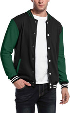 Luvella Men's Fashion Varsity Jacket Causal Slim Fit Cotton Letterman Baseball Bomber Jackets