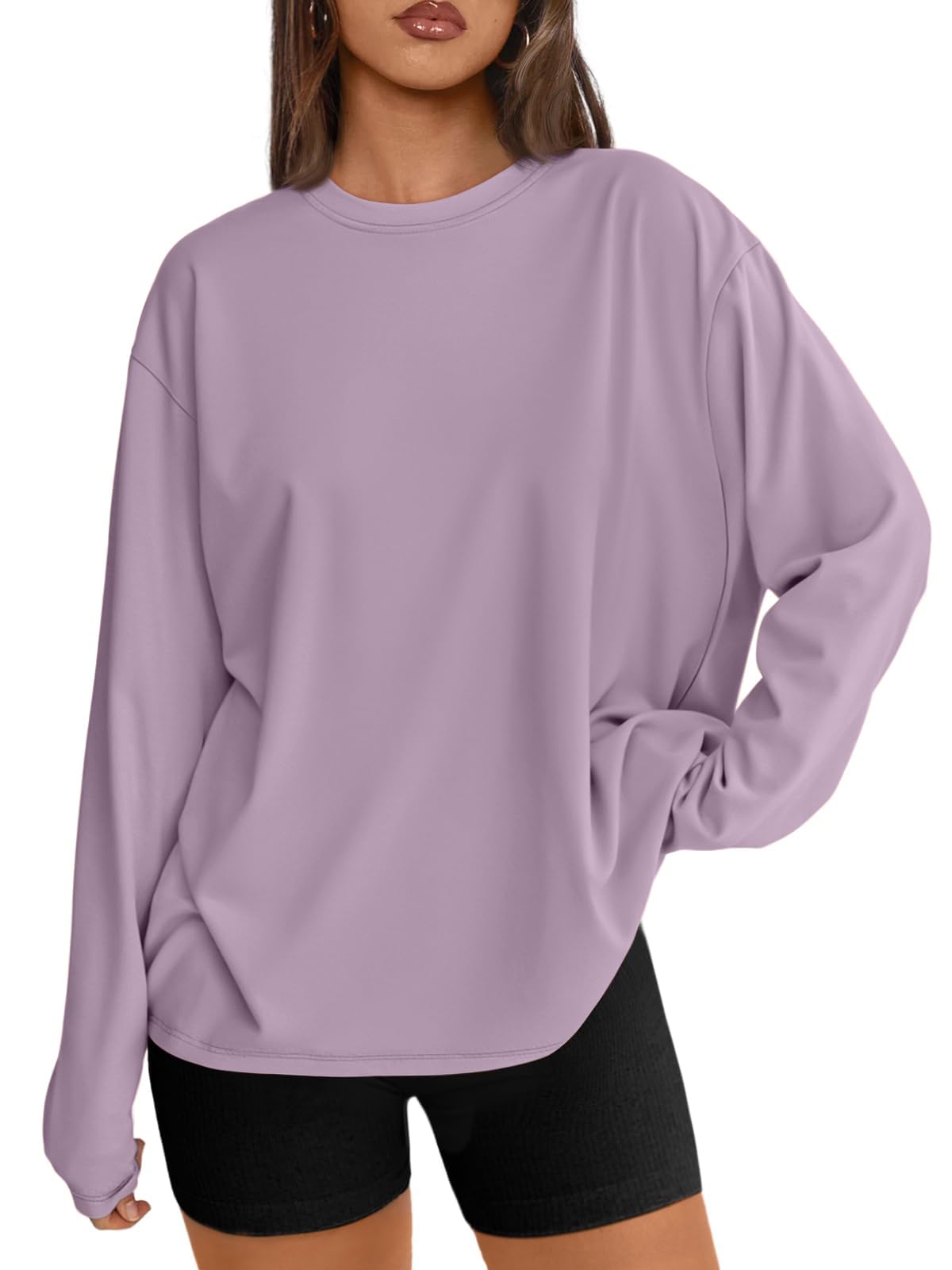Luvella Womens Oversized Long Sleeve Shirts Fall Tops 2026 Basic Tees
