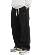 Luvella Mens Corduroy Casual Pants Straight Sweatpants