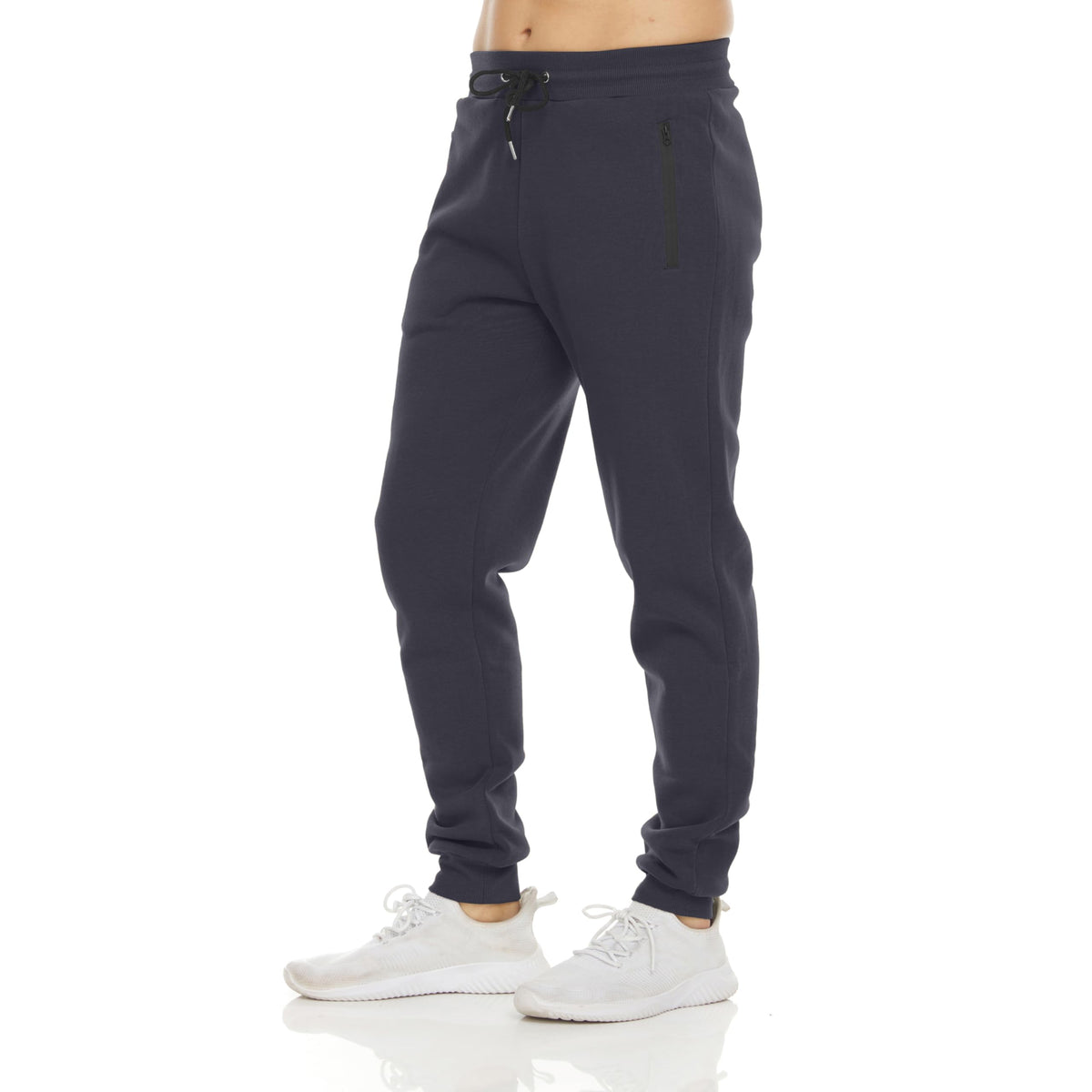 Luvella Sweatpants for Men 3 Pack Fleece Athletic Joggers, Baggy Wide Legs Mens Sweatpants with Zipper Pockets