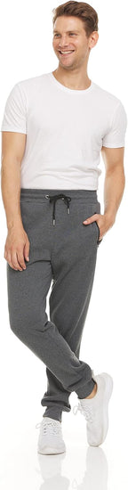 Luvella Sweatpants for Men 3 Pack Fleece Athletic Joggers, Baggy Wide Legs Mens Sweatpants with Zipper Pockets