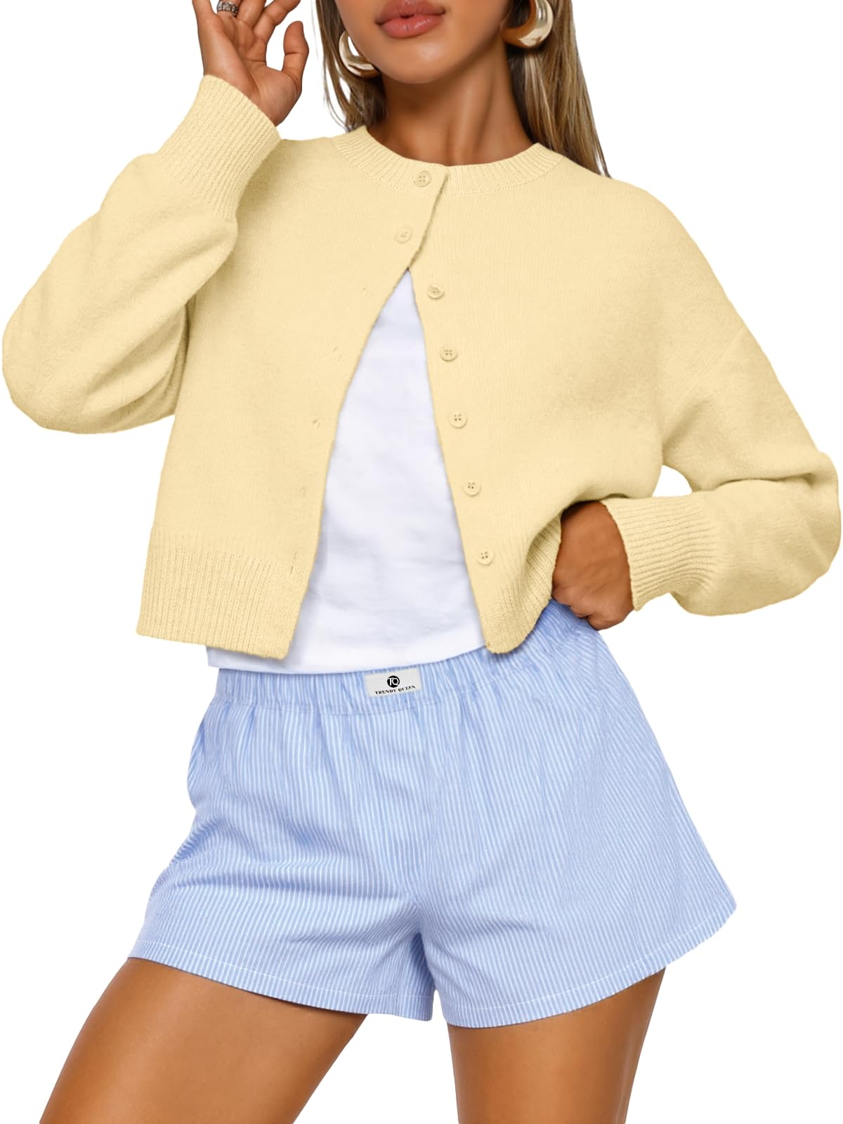 Luvella Cropped Cardigan Sweaters for Women Fall Fashion Clothes 2026
