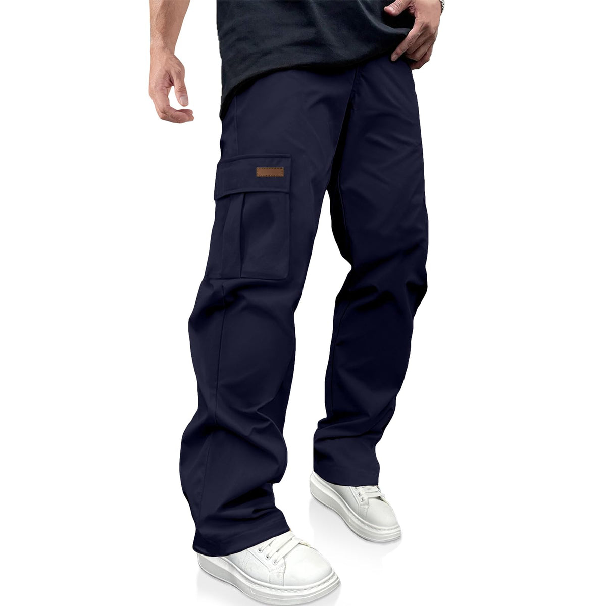 Luvella Mens Casual Cargo Pants Workout Hiking Sweatpants with Multi Pockets