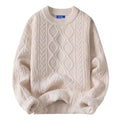 Luvella Oversized Sweater 90s Vintage Cable Knit Long Sleeve Women Heavy Crewneck Pullover