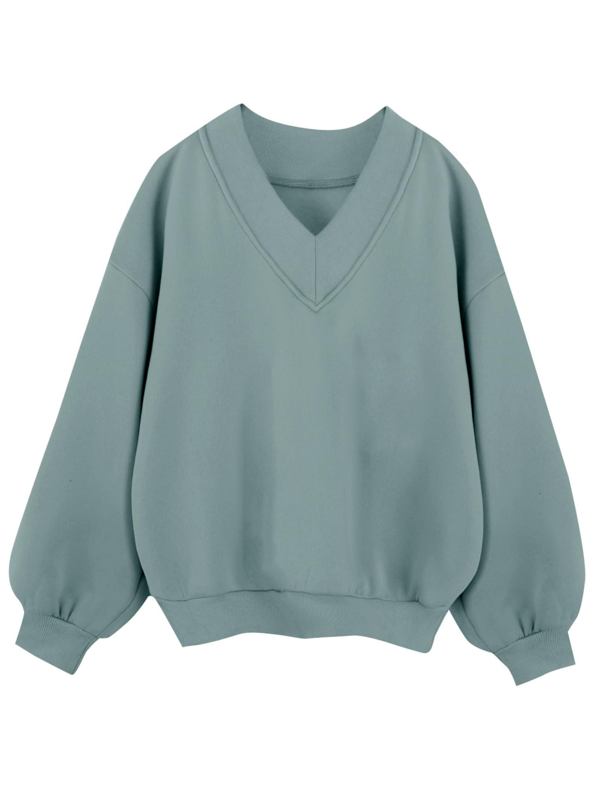 Luvella Womens V Neck Oversized Sweatshirts Long Sleeve Pullover