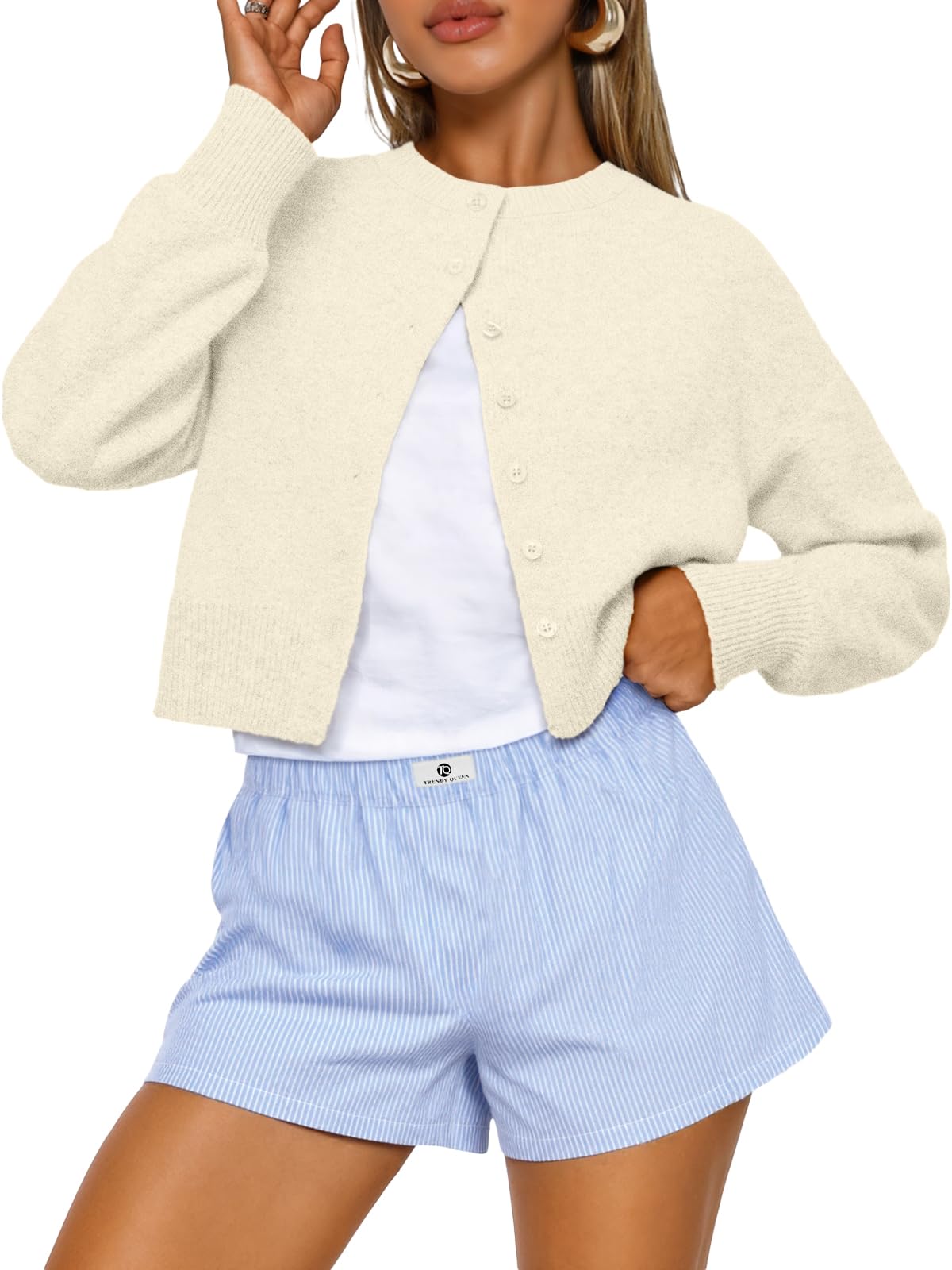 Luvella Cropped Cardigan Sweaters for Women Fall Fashion Clothes 2026