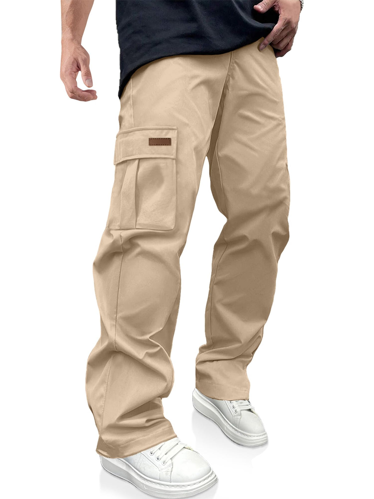 Luvella Mens Casual Cargo Pants Workout Hiking Sweatpants with Multi Pockets
