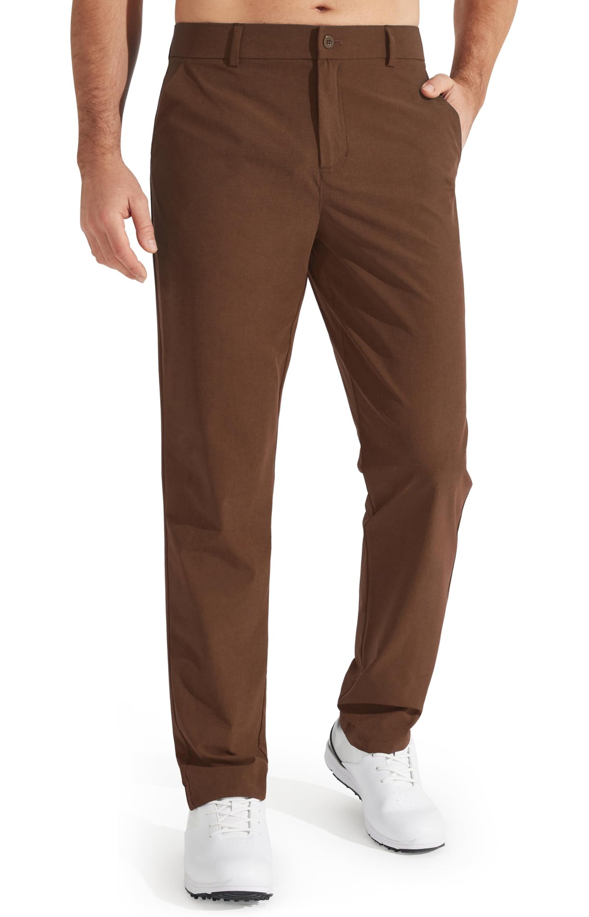 Luvella Mens Golf Pants Stretch Work Dress Pants 30"/32"/34" Quick Dry Lightweight Casual Comfy Trousers with Pockets
