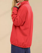 Luvella Women's Henley Neck Sweatshirt