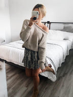 Luvella Women Casual Long Sleeve Fall Sweaters Off The Shoulder Sweater