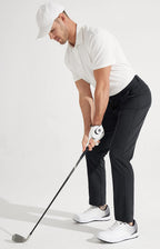 Luvella Mens Golf Pants Stretch Work Dress Pants 30"/32"/34" Quick Dry Lightweight Casual Comfy Trousers with Pockets